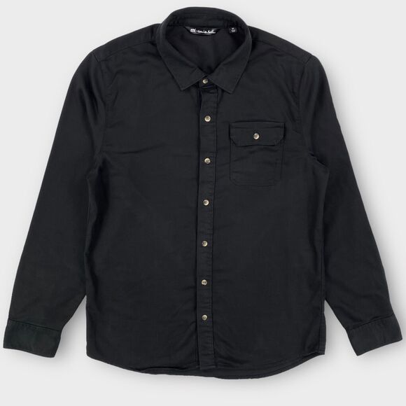 Travis Mathew Coolmax Shirt Mens Medium Black Button Up Stretch Outdoor Travel - Picture 3 of 11